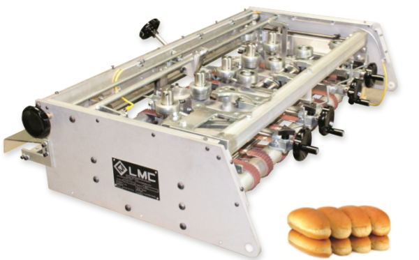 Lenexa Manufacturing Company sells new hinge slicers that can be customized with either 5, 7, or 9 spindle, and other bread slicing machines.