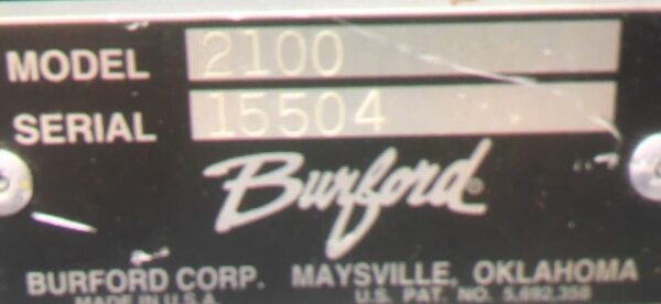 Burford #2 name plate